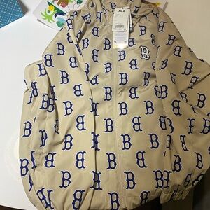 MLB Korea Boston Red Sox Monogram Windbreaker Jacket (MLB Licensed)